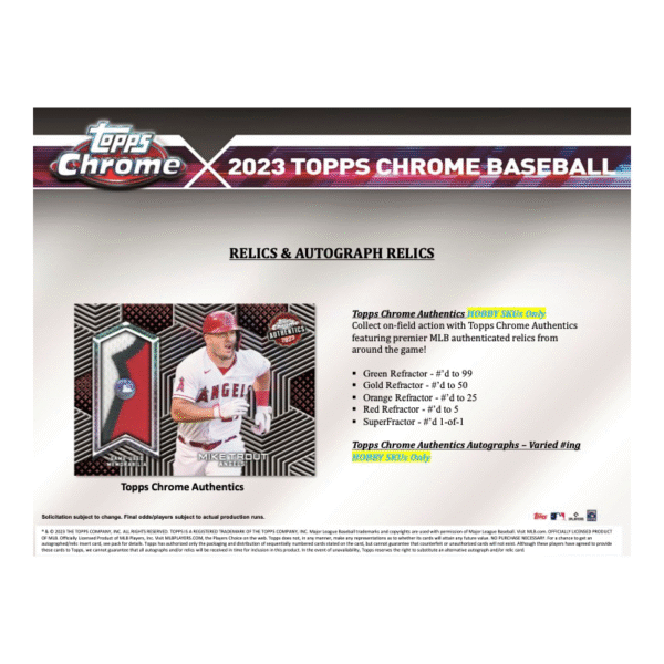 2023 Topps Chrome Baseball Jumbo Box - Image 10